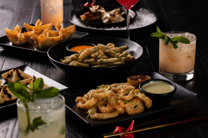 P.F. Chang's new Lucky 8 Happy Hour menu features Lychee Cosmo, Jade Mojito, Tropical Tiki and Sparkling Paloma, as well as Crispy Green Beans, Tempura Calamari, Hand-Folded Crab Wontons and Handmade Dumplings.