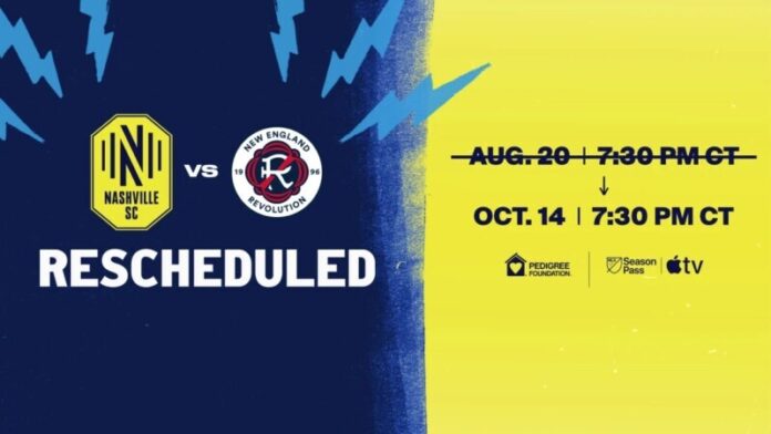 Nashville Soccer Club Announces Date Change in Home Match Against New England Revolution