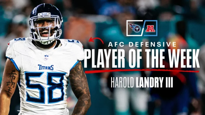 Titans Edge Rusher Harold Landry Named AFC Defensive Player of the Week