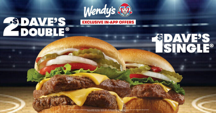 Basketball fans can get a $1 Dave’s Single and a $2 Dave’s Double in the Wendy’s app all March Madness long to fuel their college basketball fandom.