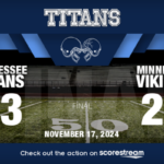 The Tennessee Titans (2-8) dropped their fourth straight game, falling to the Minnesota Vikings (8-2) 23-13 at Nissan Stadium