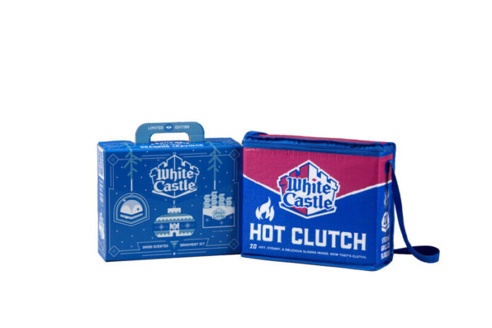 The 20-Slider Crave Clutch sports a festive design through the holiday season. And for a limited time, anyone who orders a Crave Clutch through the White Castle app will receive a free Hot Clutch, an insulated bag made specifically to keep the Sliders in the Crave Clutch hot and steamy.